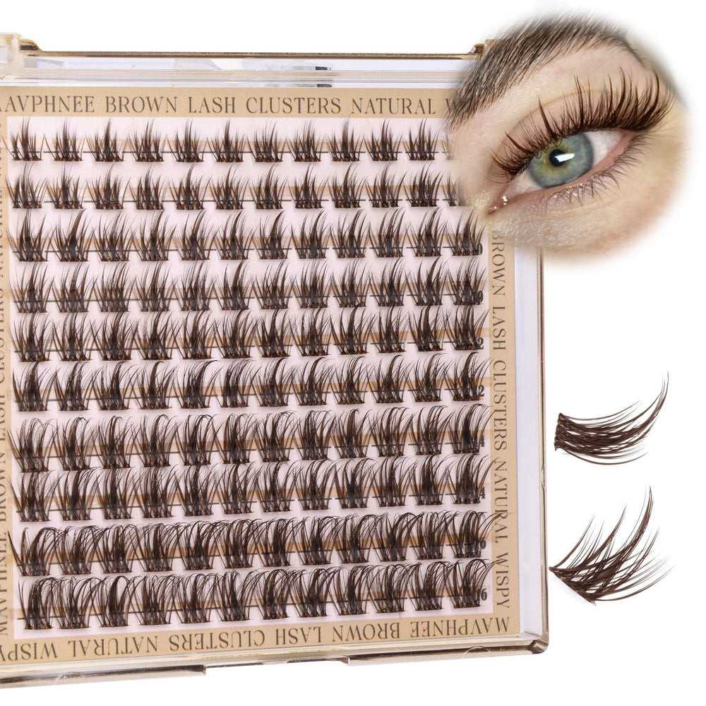 Mavphnee brown lash clusters wispy for a natural, seamless blend.