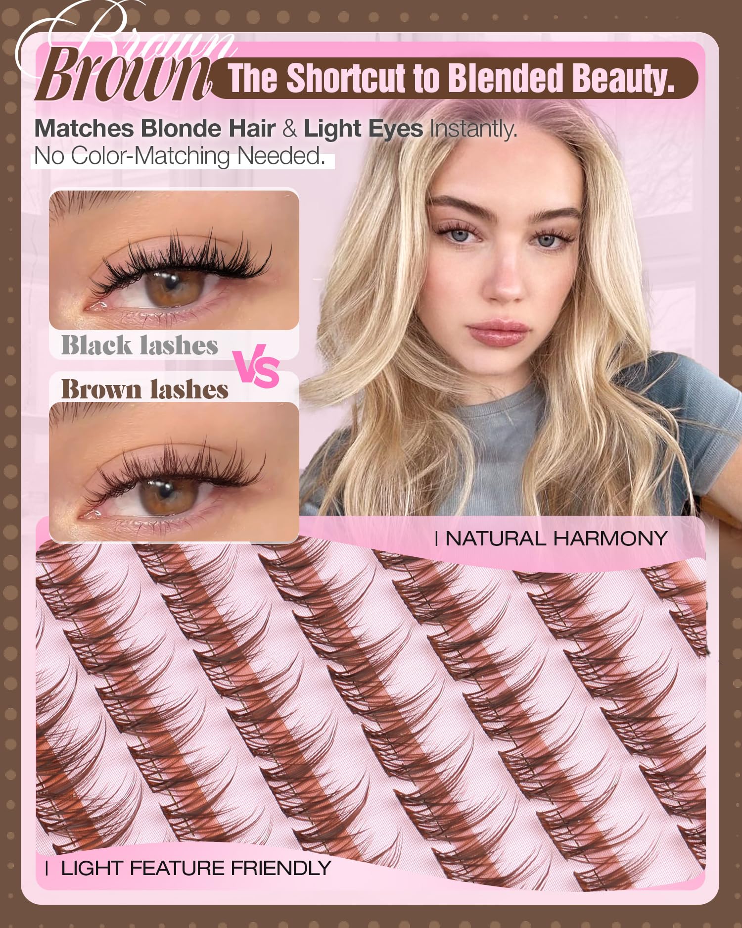Mavphnee brown clusters blend with light hair for sun-kissed depth
