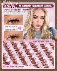 Mavphnee brown clusters blend with light hair for sun-kissed depth