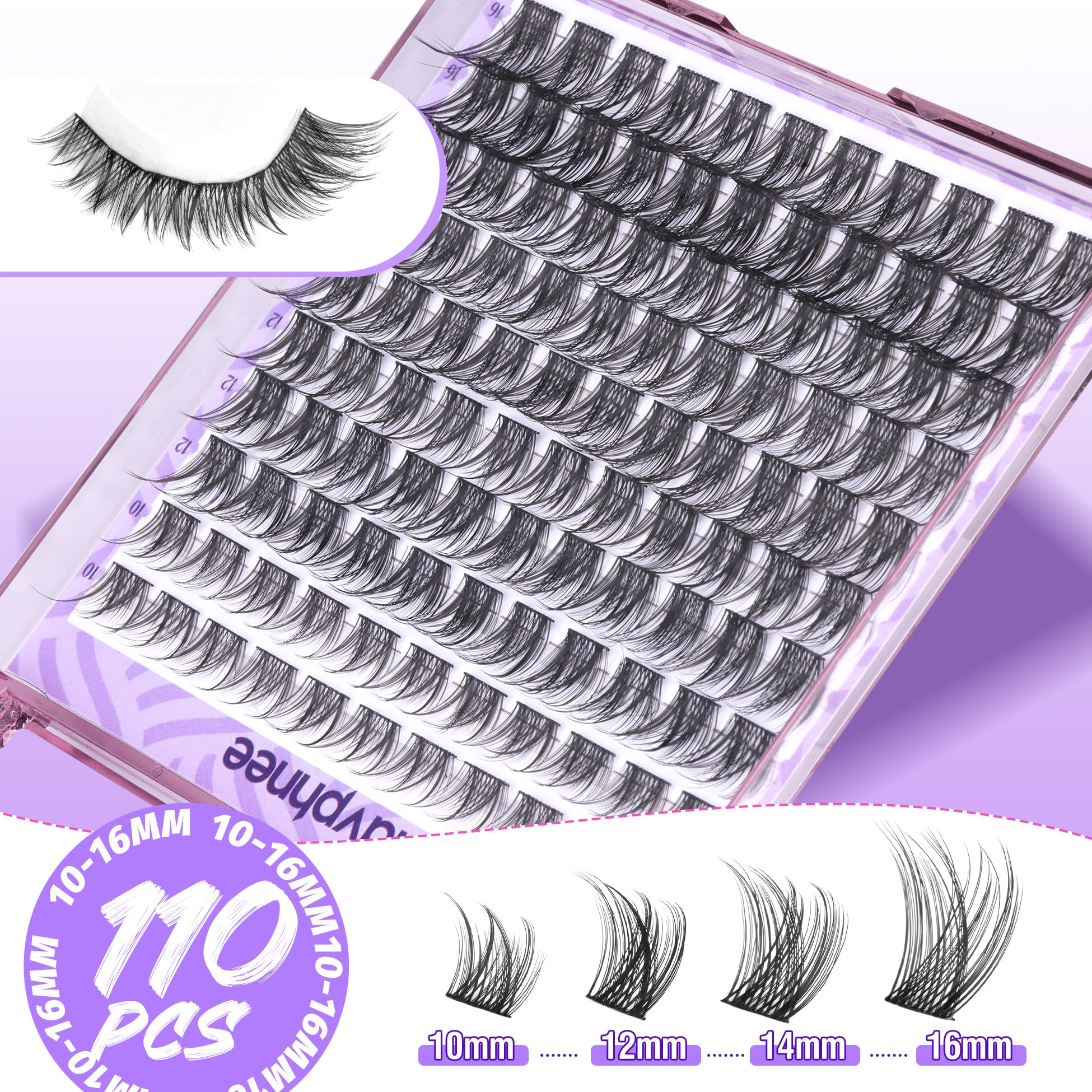 Mavphnee CC Curl Lash Clusters closeup for lifted, natural definition.