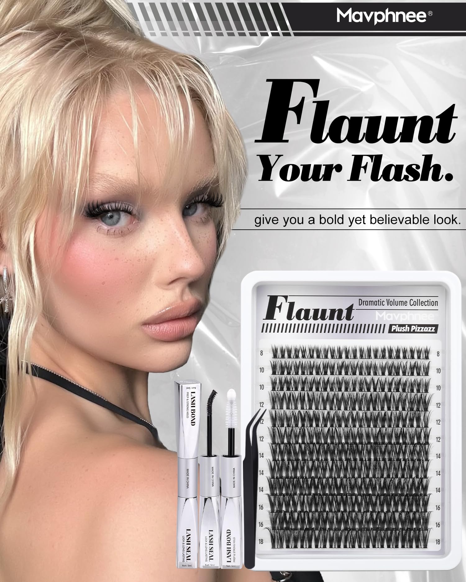 CD Curly lashes image shows natural lift with dramatic sweep.