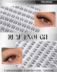 Mavphnee Clear Band Lash Clusters Kit 16mm for dramatic eye definition.
