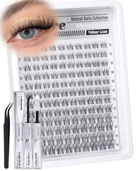 Mavphnee Clear Band Lash Clusters Kit 8mm for a natural daytime look.