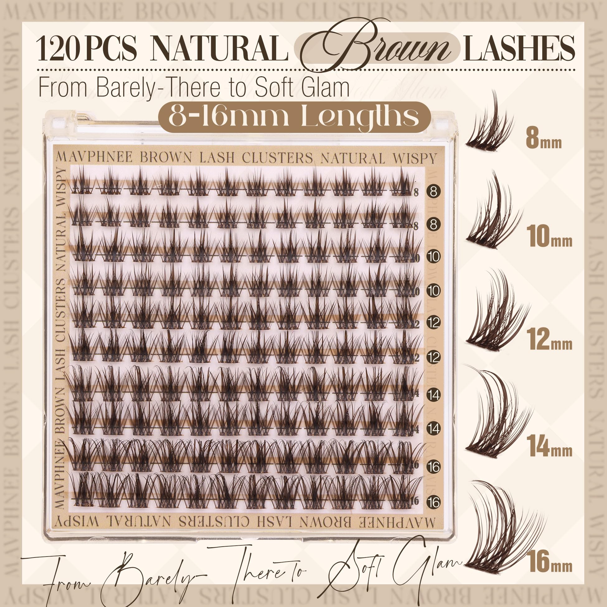 Mavphnee clear-band lashes with invisible band for a clean lash line.
