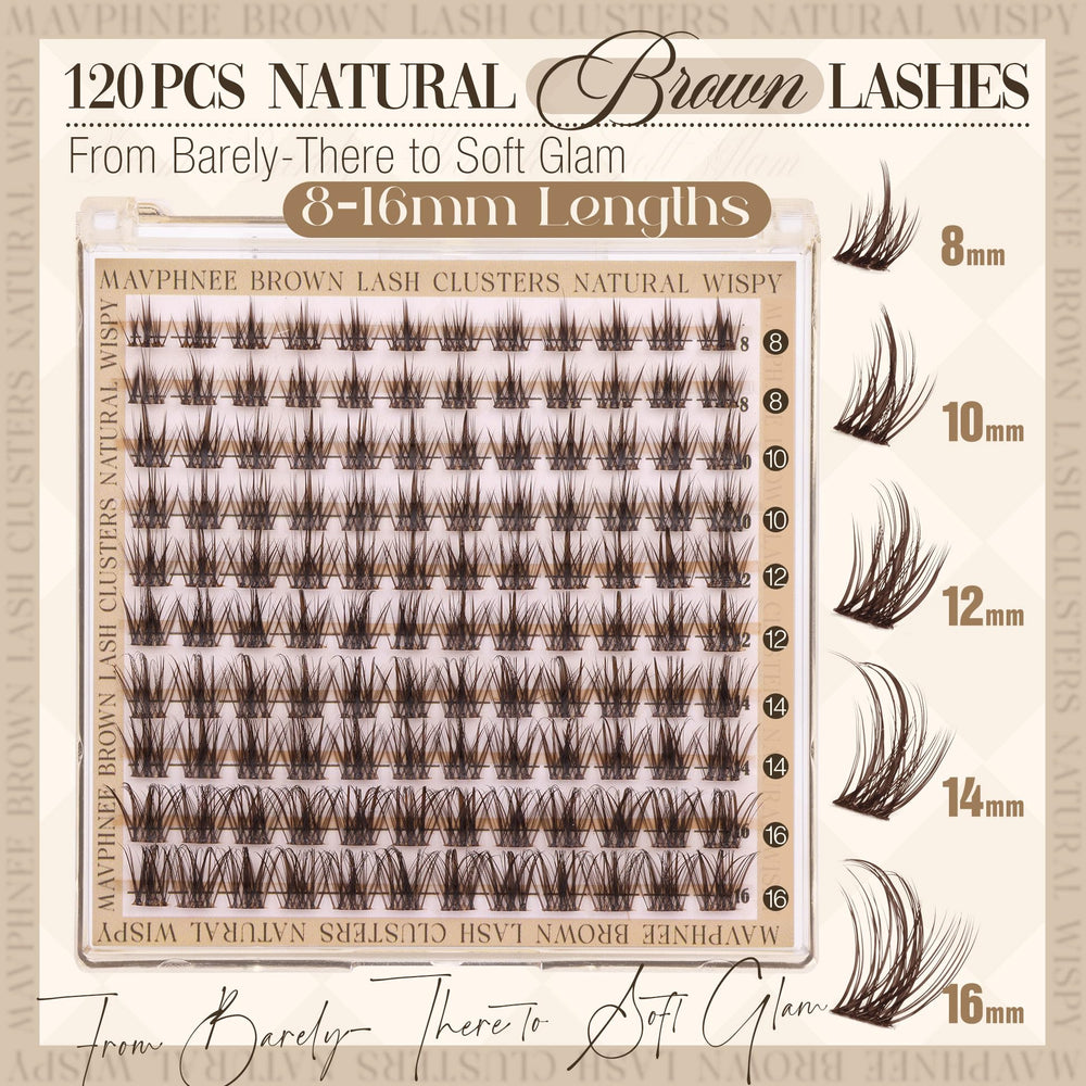 Mavphnee clear-band lashes with invisible band for a clean lash line.