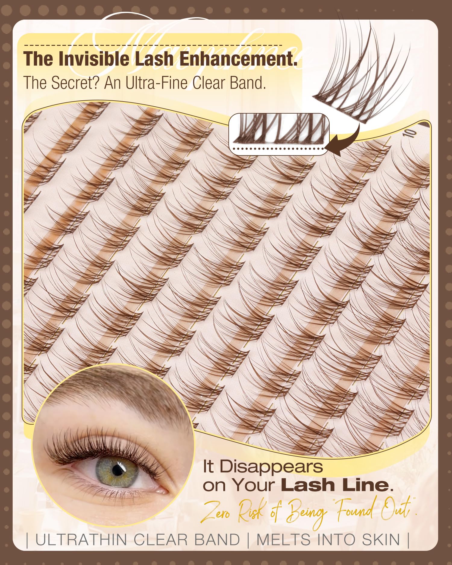 Mavphnee cloud-like cluster lashes for fluffy, feather-light volume.
