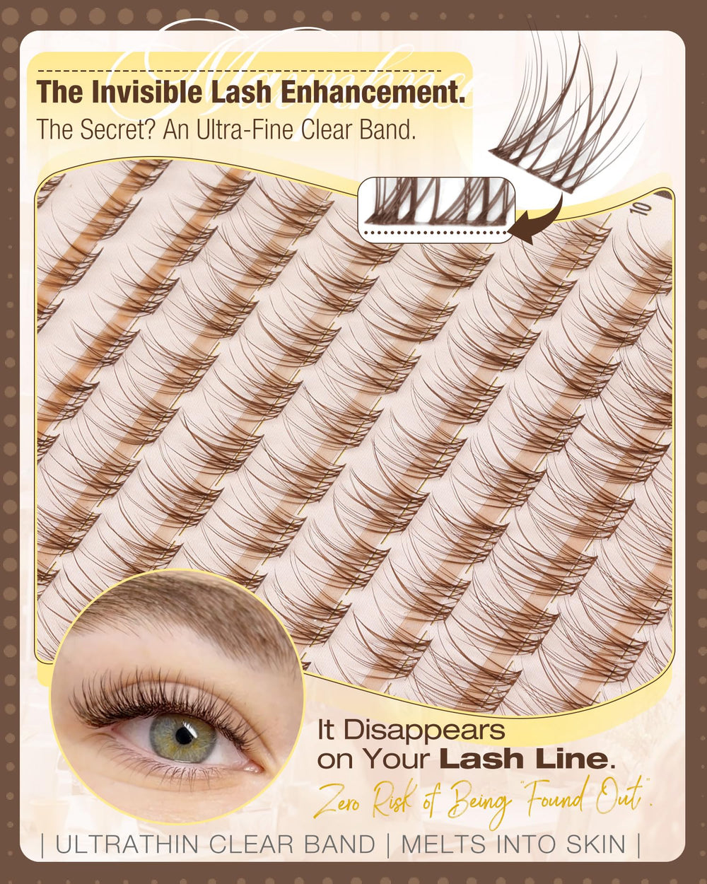 Mavphnee cloud-like cluster lashes for fluffy, feather-light volume.