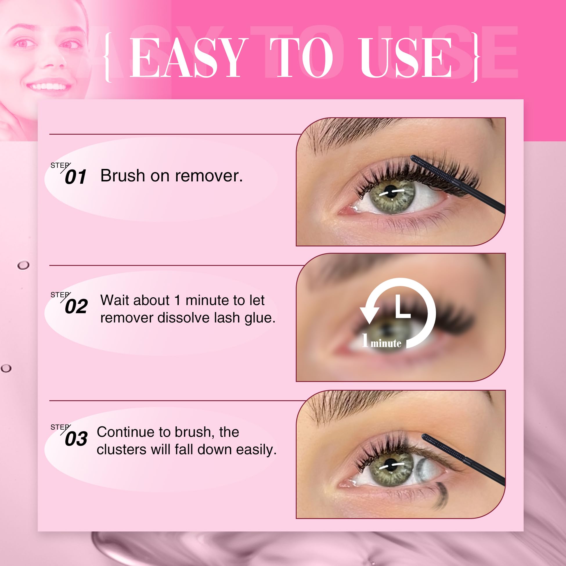 Mavphnee Cluster Lash Glue Remover travel case promotes easy carry.