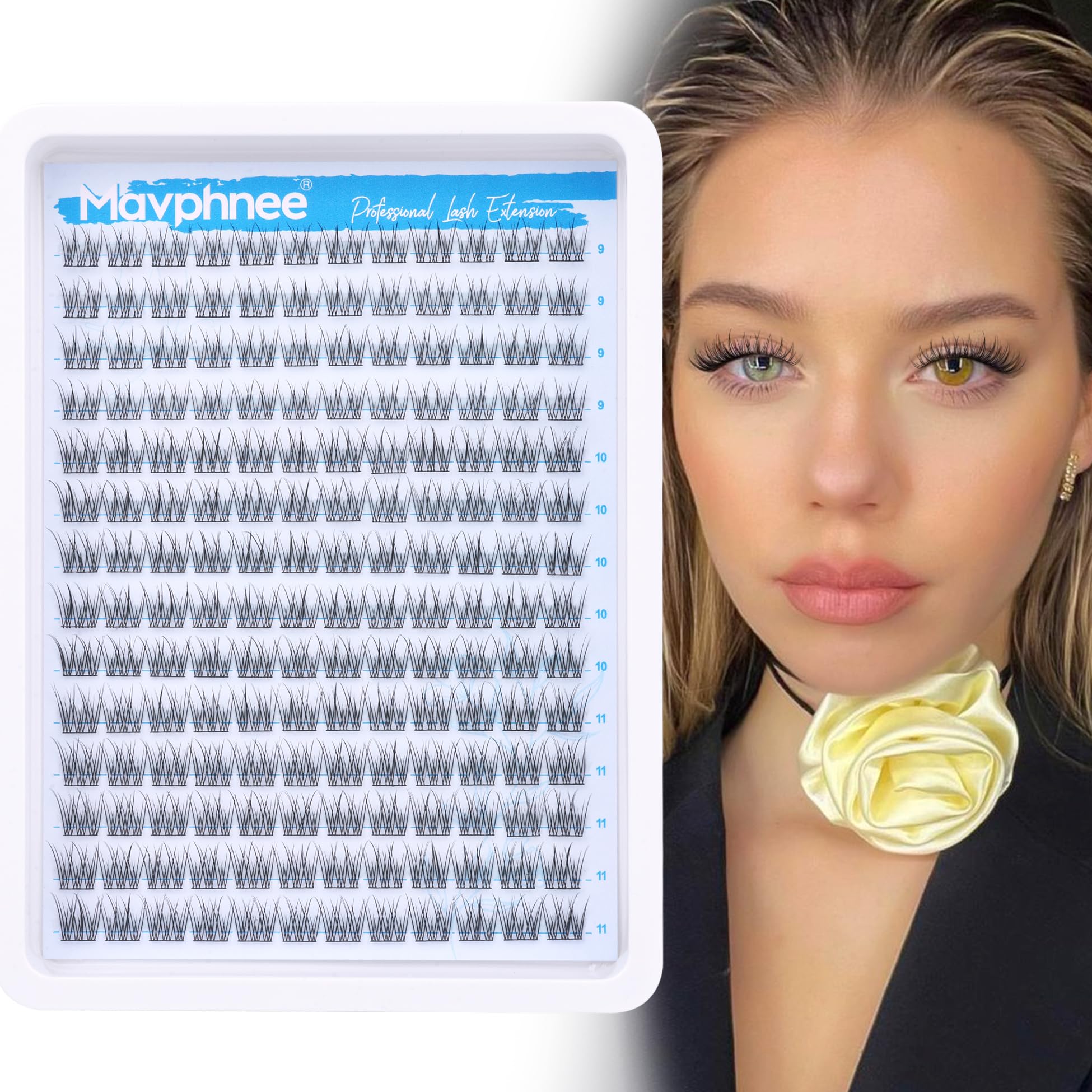 Mavphnee cruelty-free lashes close-up emphasizing ethical beauty.