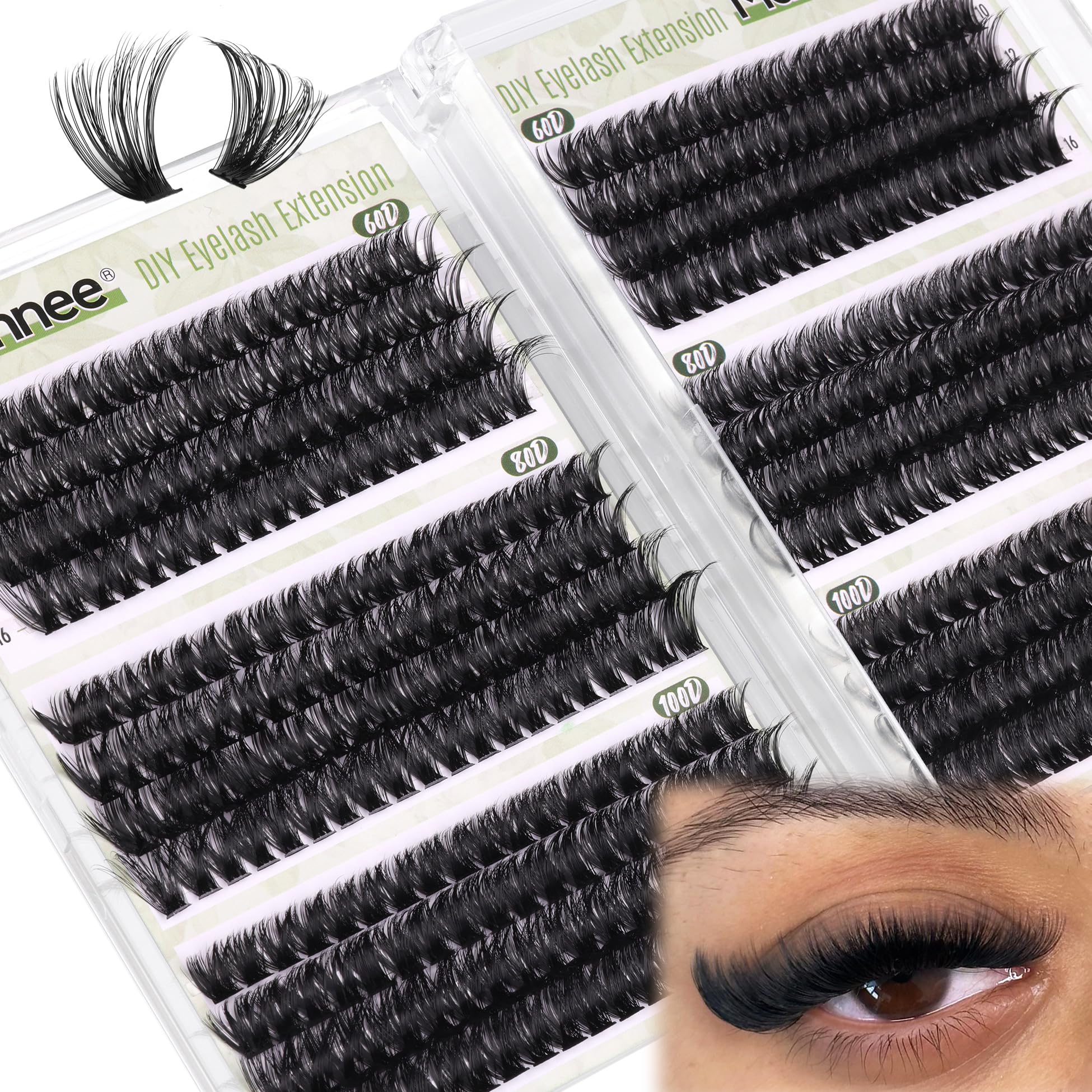 Mavphnee d-curly cluster eyelashes pack showing fluffy natural-looking clusters.