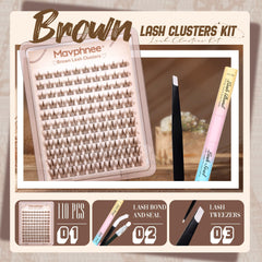 Mavphnee dark brown clusters – 110pcs for soft, subtle enhancement.