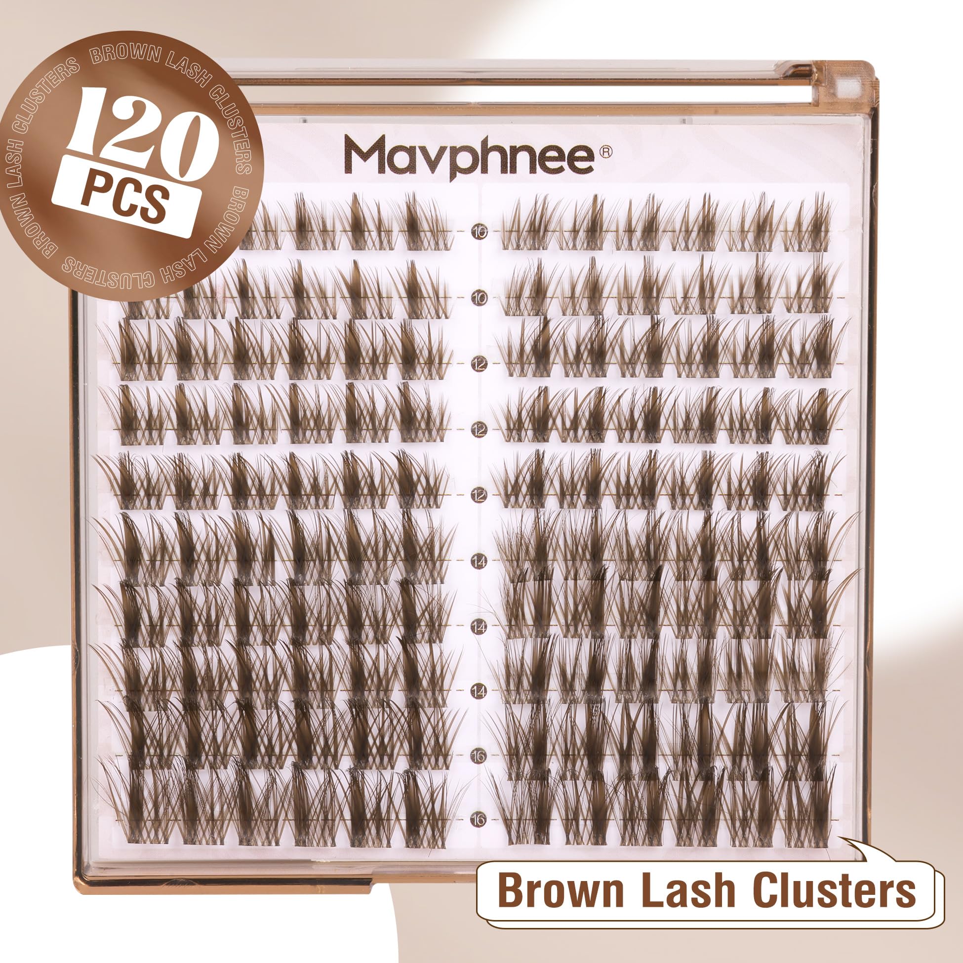 Mavphnee dark brown lash extensions CC-curly design enhances eye shape subtly