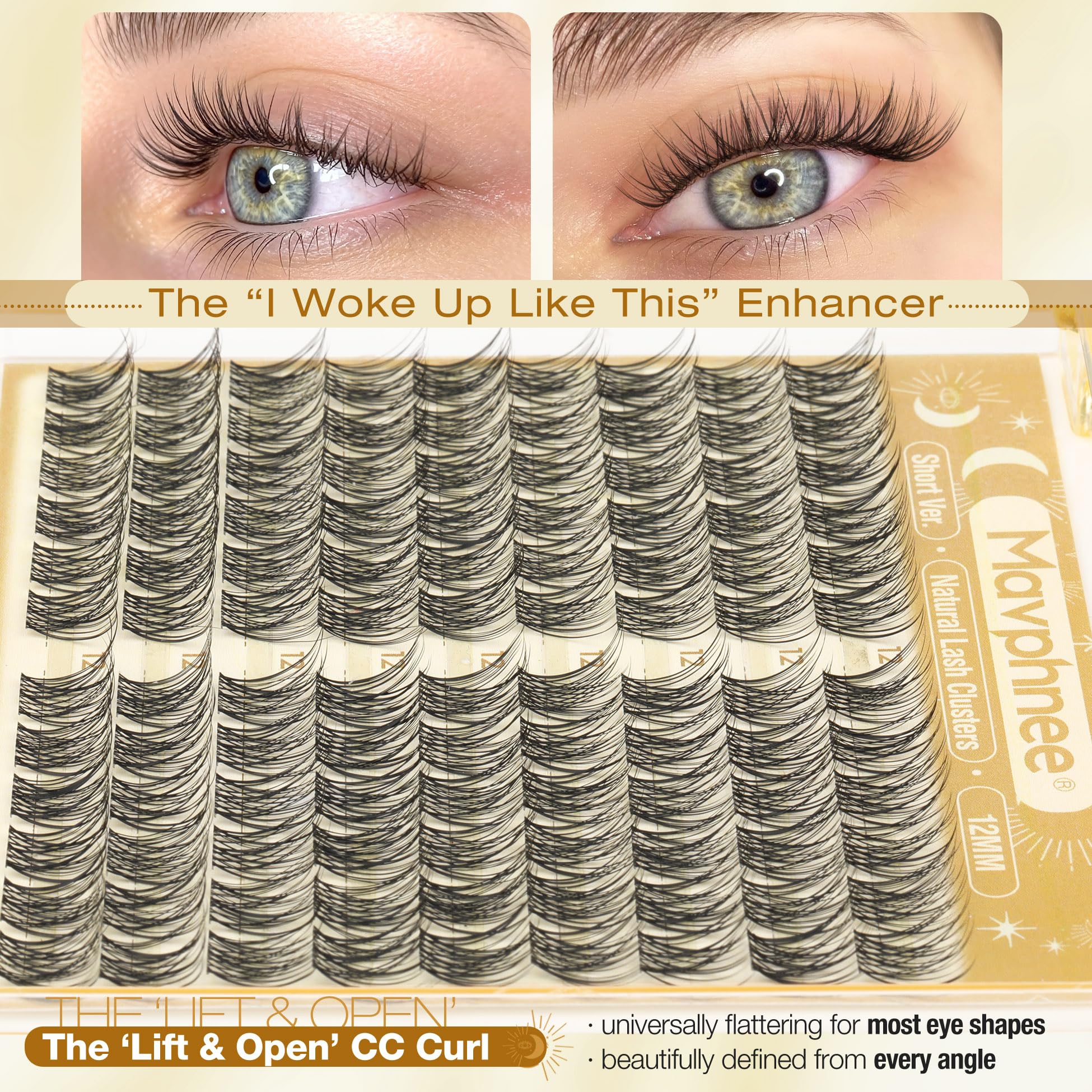 Mavphnee beginner-friendly lash clusters designed for easy, tidy application.