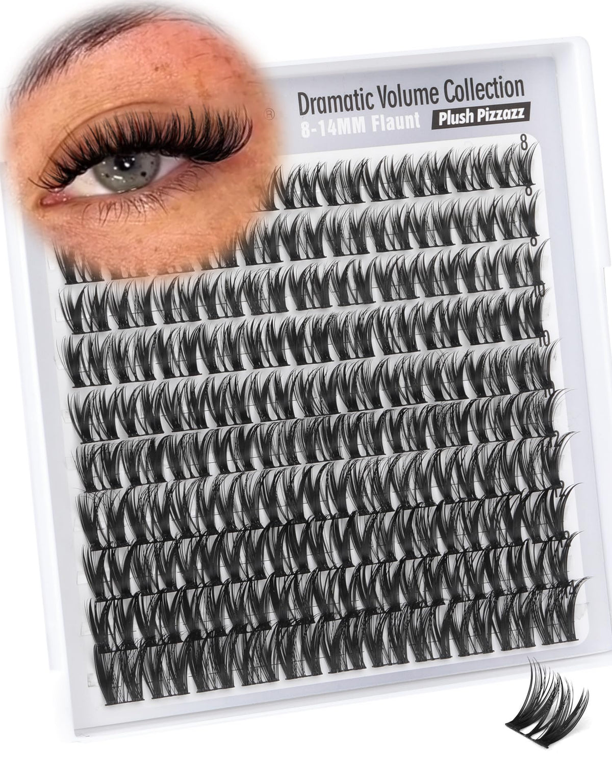 Mavphnee Flaunt Cluster Lashes 8-14mm deliver dense, wearable volume for daily glam.