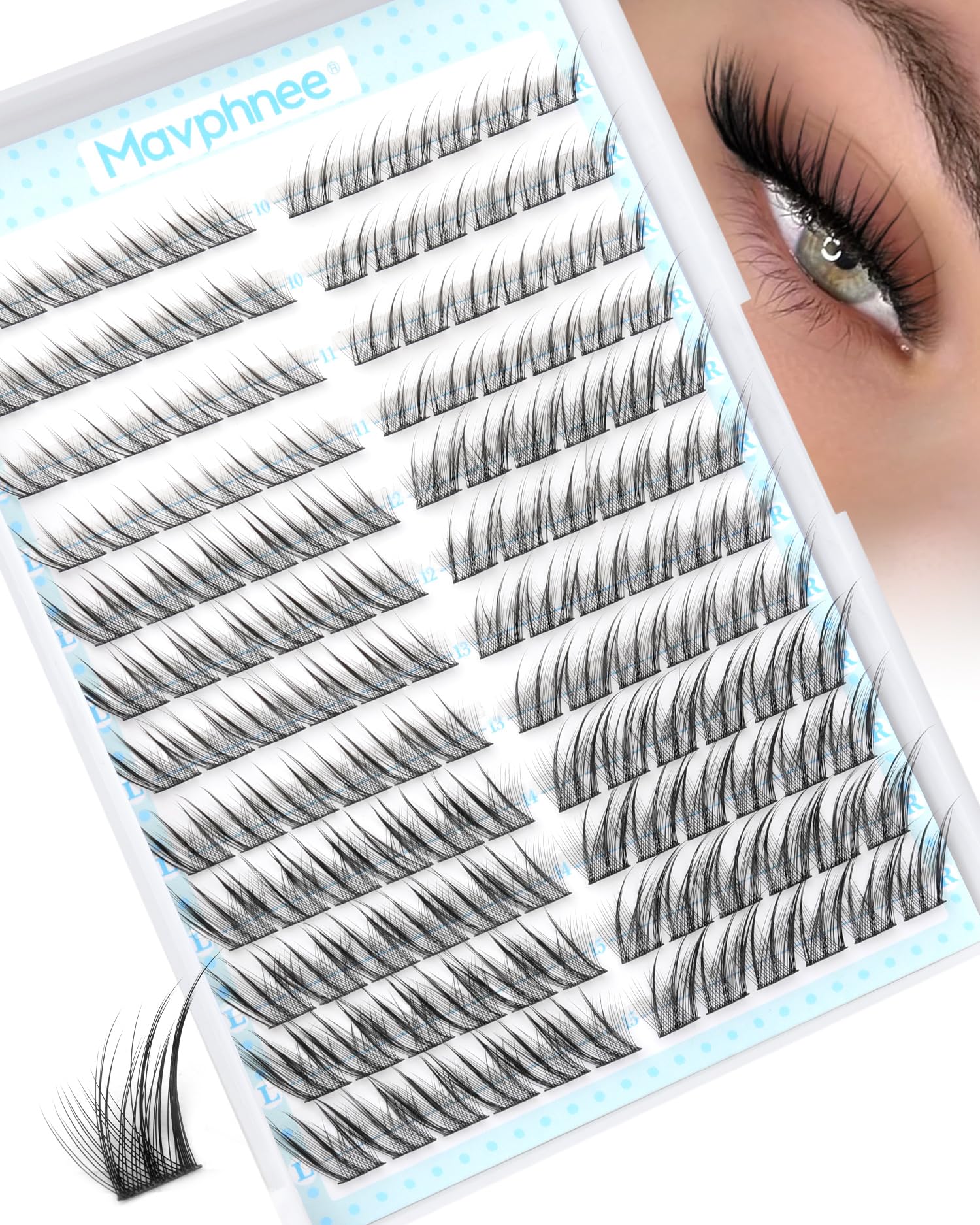 Mavphnee Fox Eye Lash Clusters with winged lift for brighter eyes