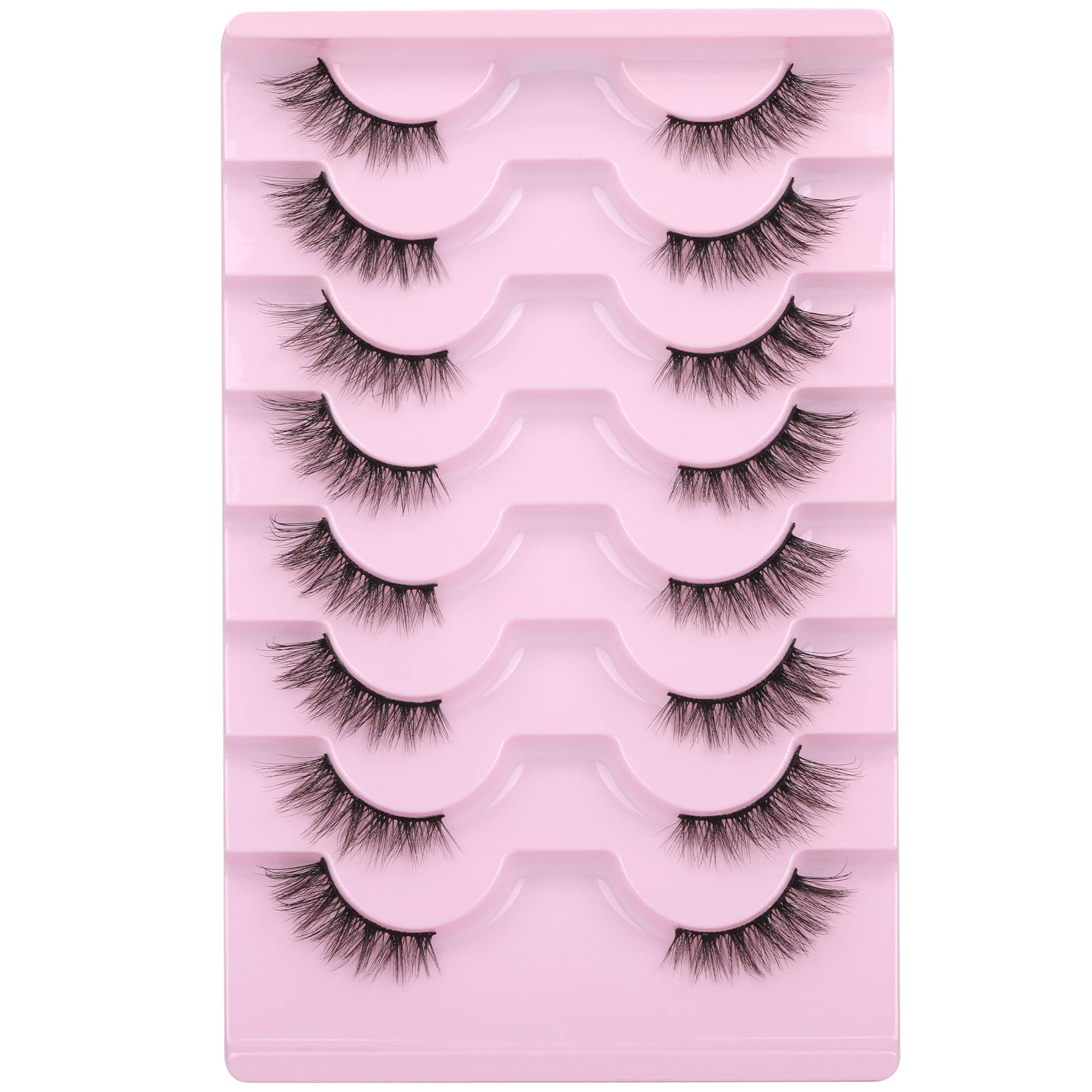 Mavphnee Half Lashes cat-eye closeup pack for natural daily enhancement.