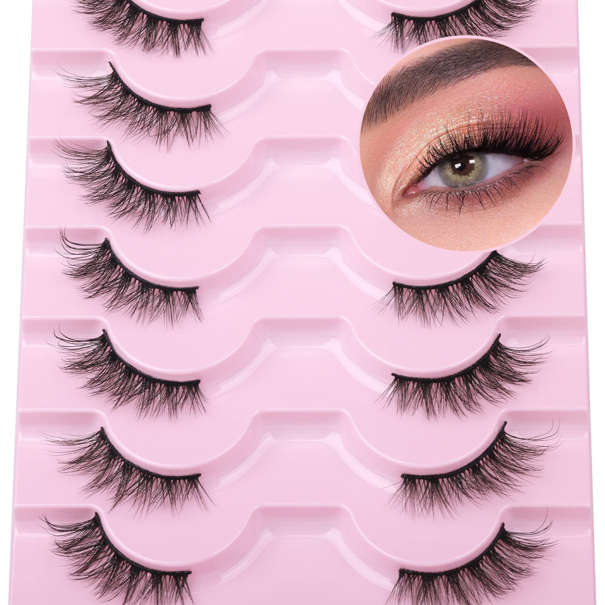 Mavphnee Half Lashes stackable fluff closeup for customizable fullness.