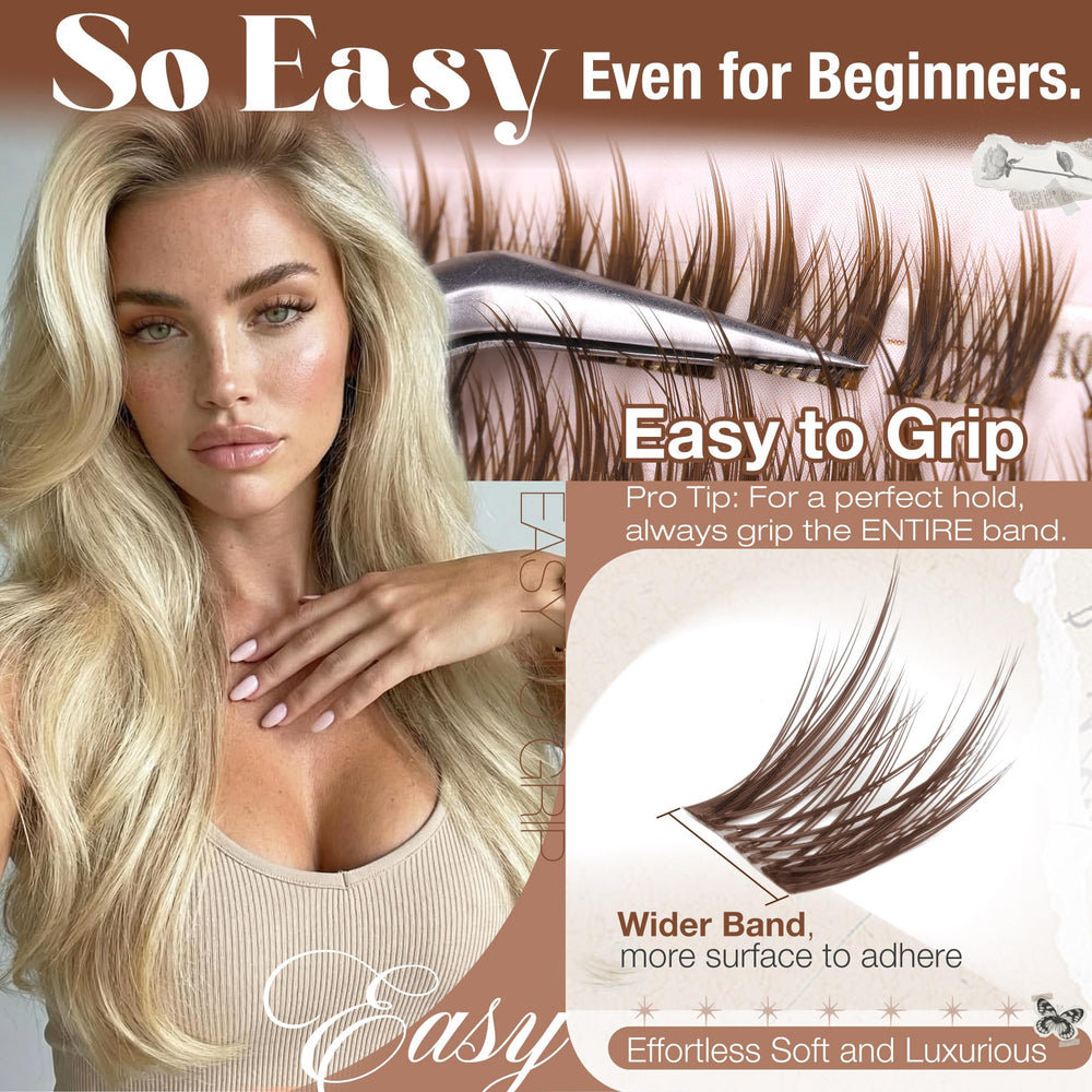 Mavphnee invisible-band c-curly brown clusters offer comfortable wear.