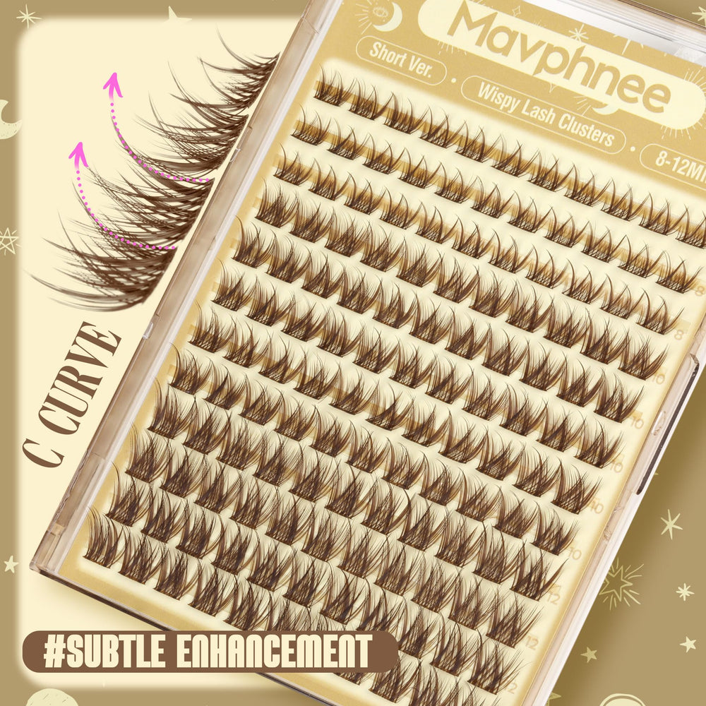 Mavphnee invisible band lash clusters close-up showing lightweight wear