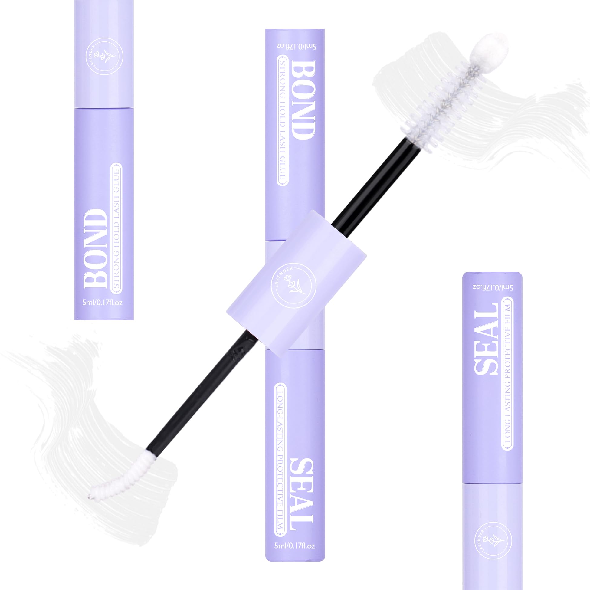 Mavphnee lash bond and seal bottle with lavender scent for calming application