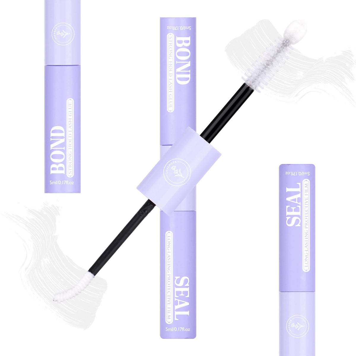 Mavphnee lash bond and seal bottle with lavender scent for calming application