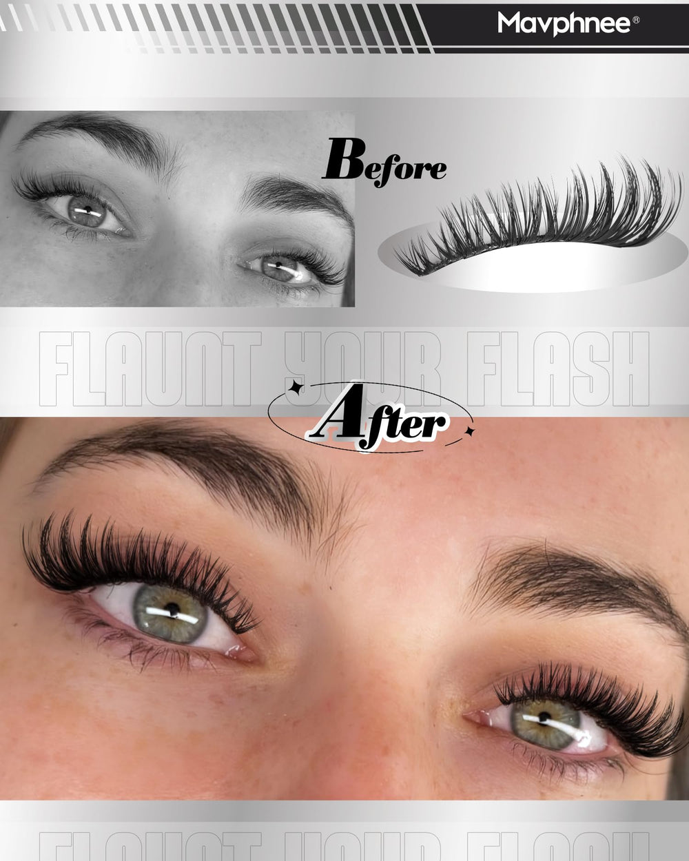 Mavphnee Lash Clusters Cotton Band Ink Black blends invisibly with your lash line.