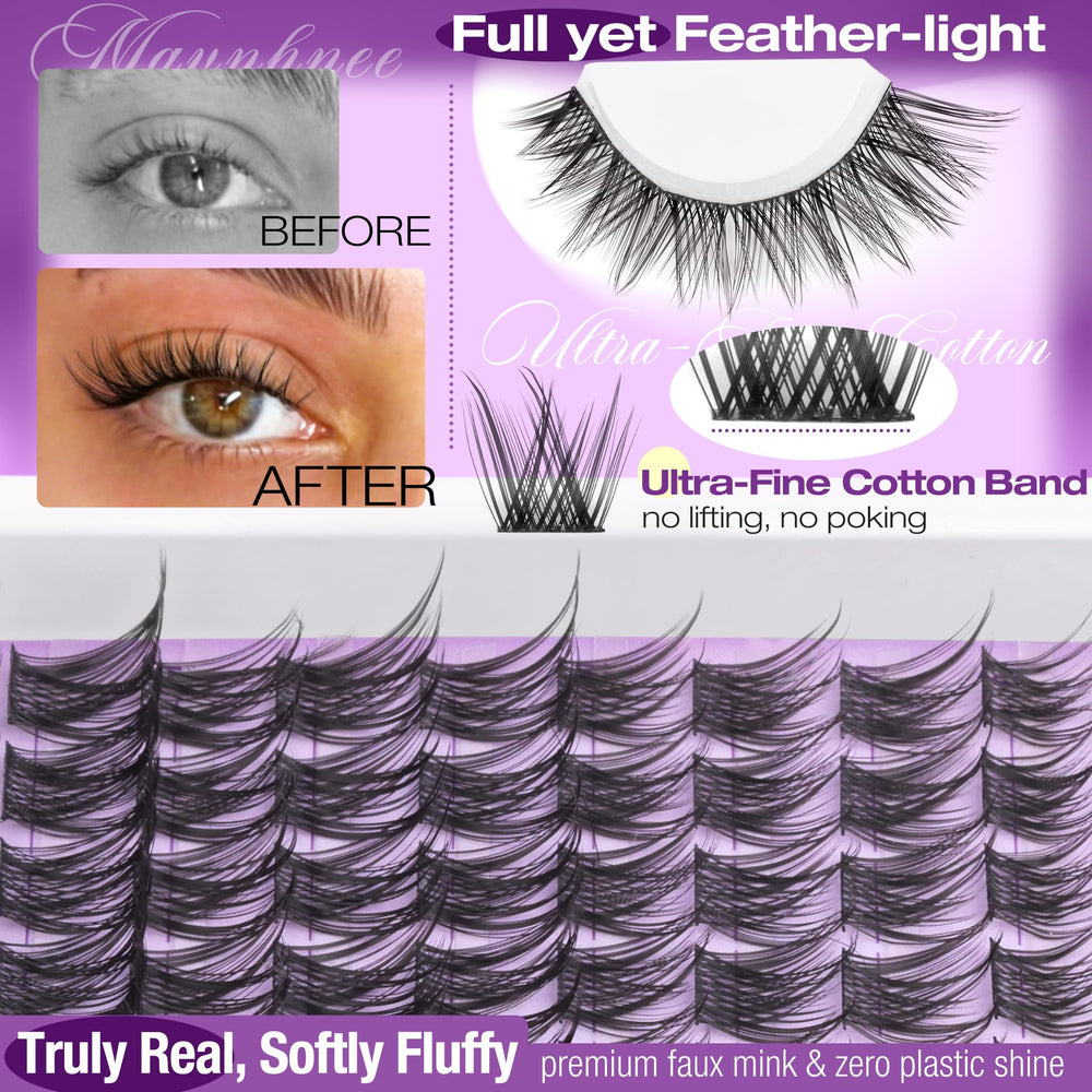 Mavphnee gentle lash remover safely dissolves clusters without residue.