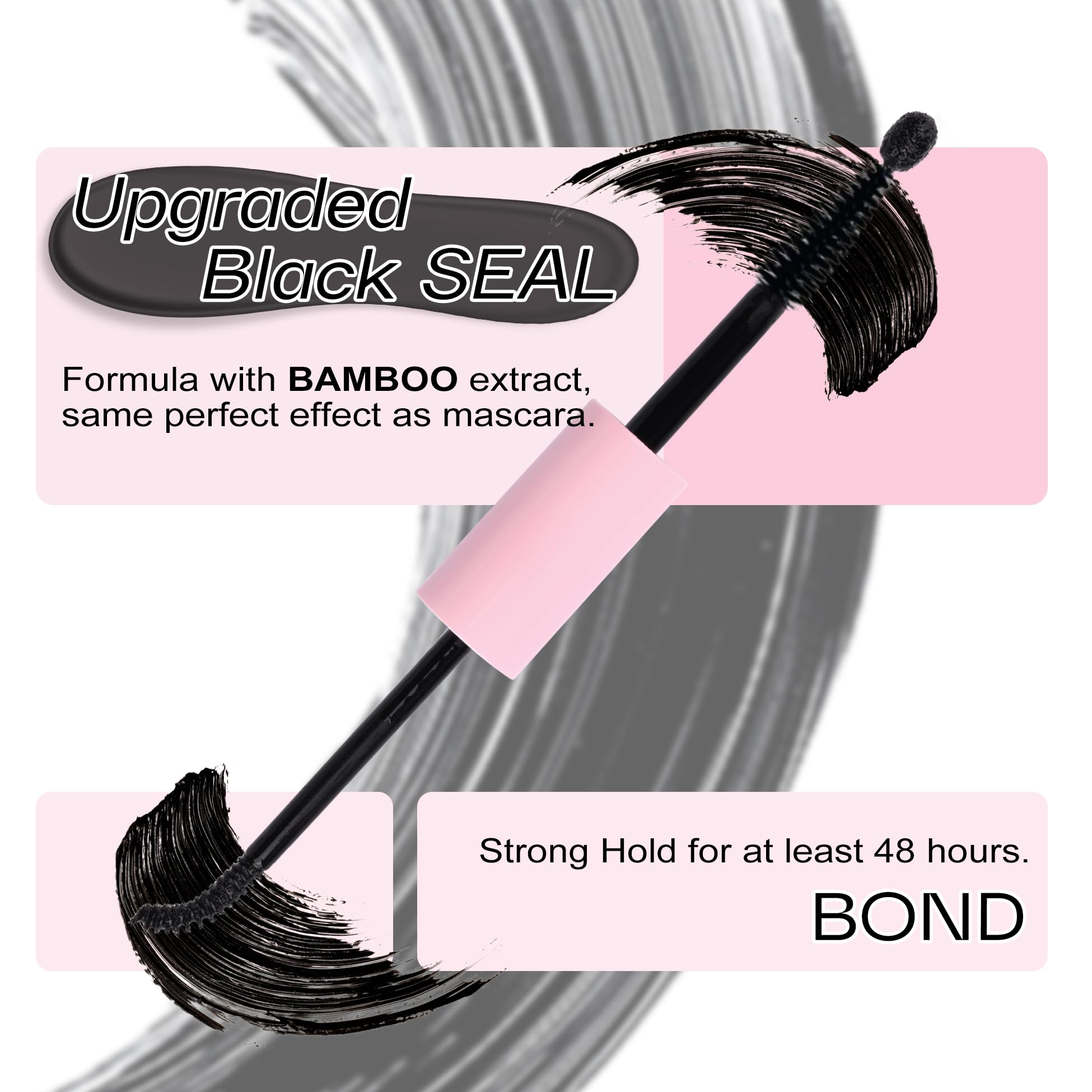Mavphnee Lash Seal bottle highlighting 2-in-1 system for secure clusters.