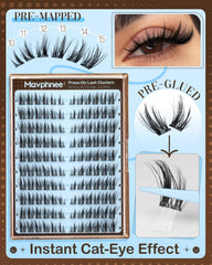 Mavphnee left-right mapped lashes ensure balanced, symmetrical eye look.
