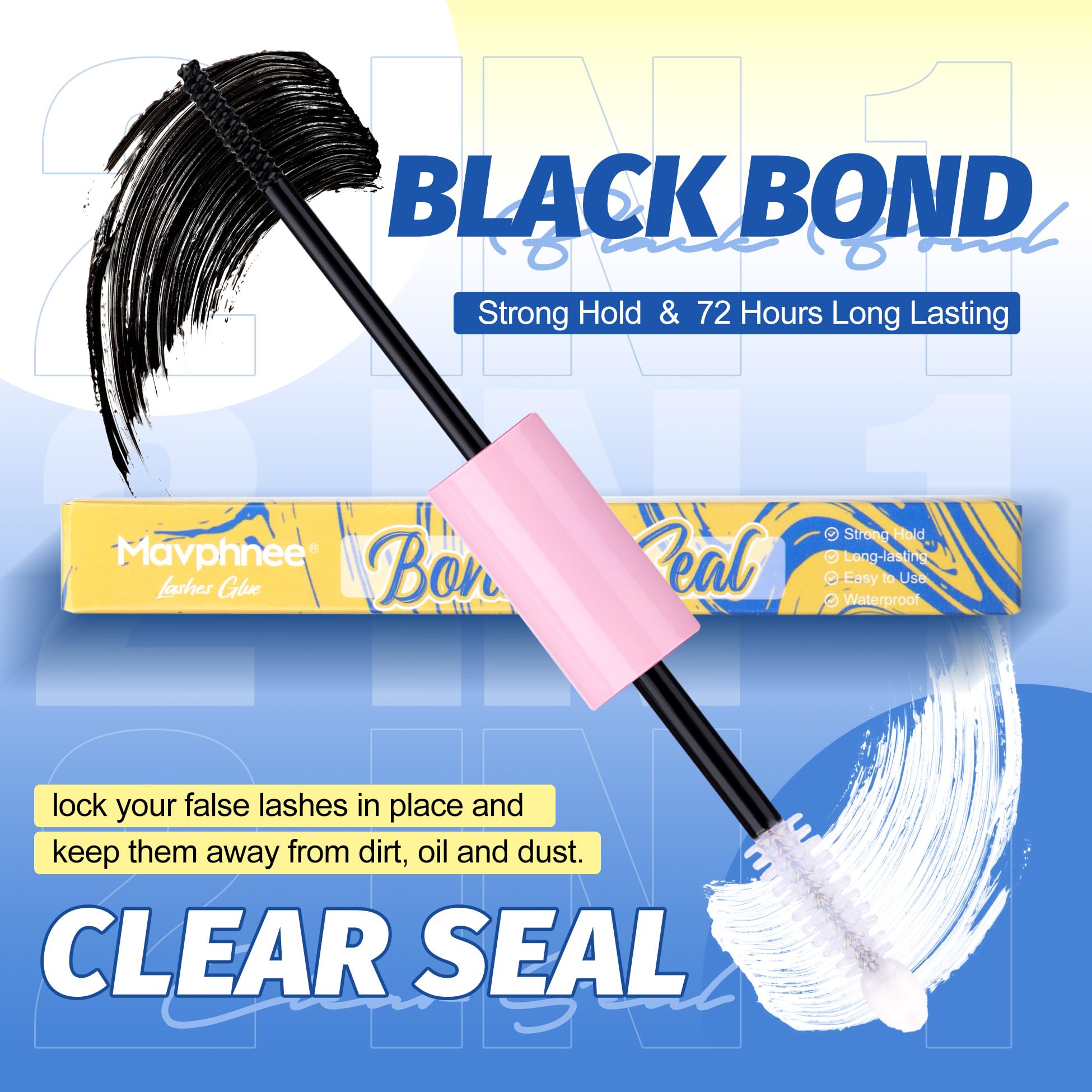 Mavphnee long-hold lash adhesive delivers all-day wear with secure staying power.