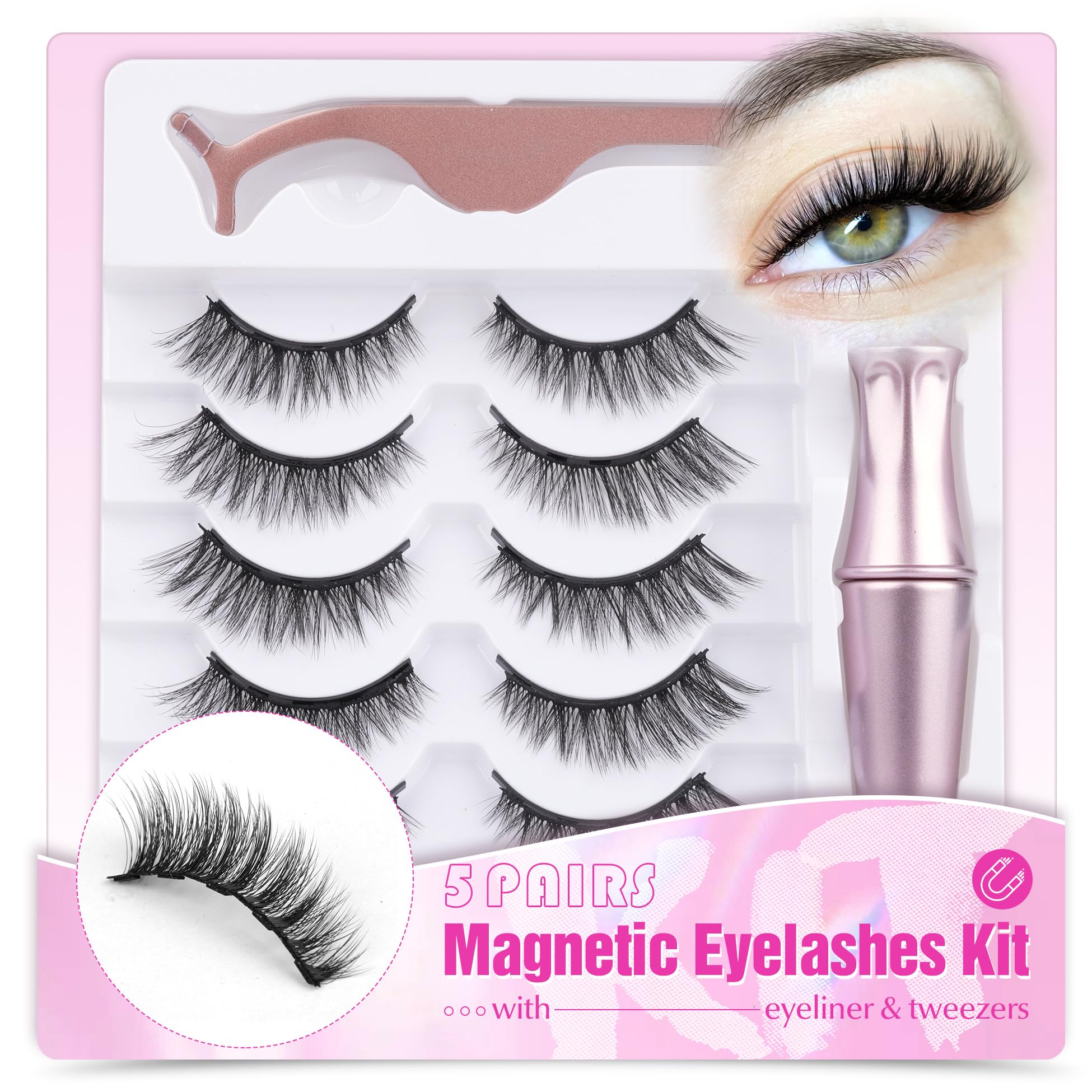 Mavphnee magnetic eyelash kit box and applicator for quick on-the-go glam.