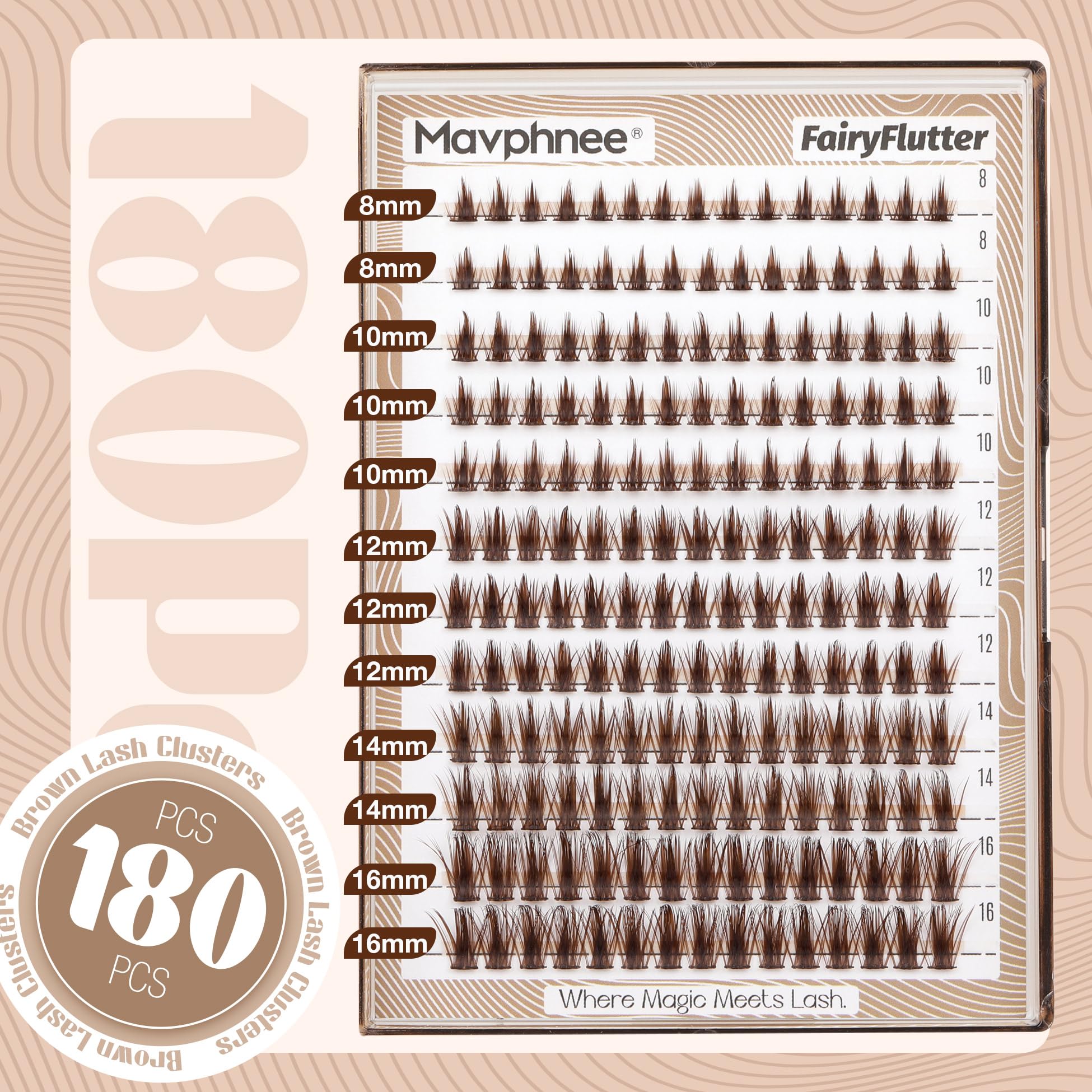 Mavphnee Manga Lash Close-up natural brown ideal for cosplay and daily glam