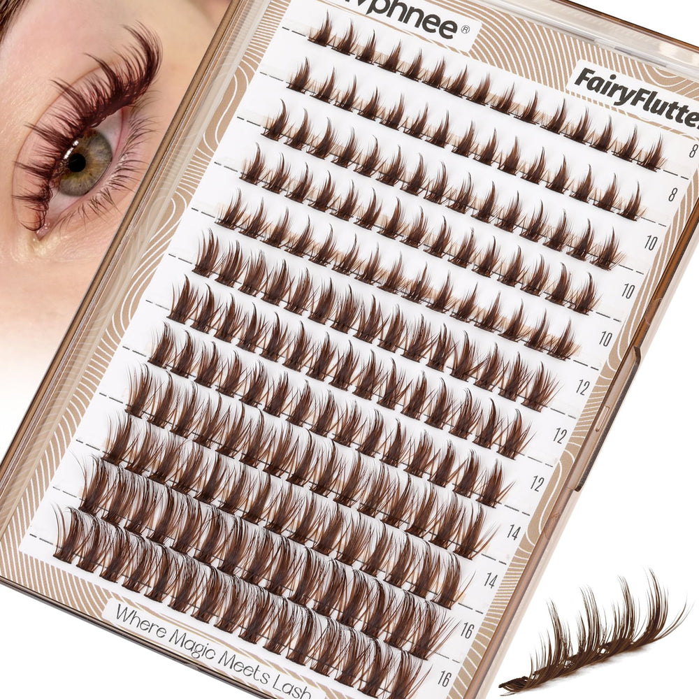 Mavphnee Manga Lash Clusters brown pack showing soft natural volume for everyday wear