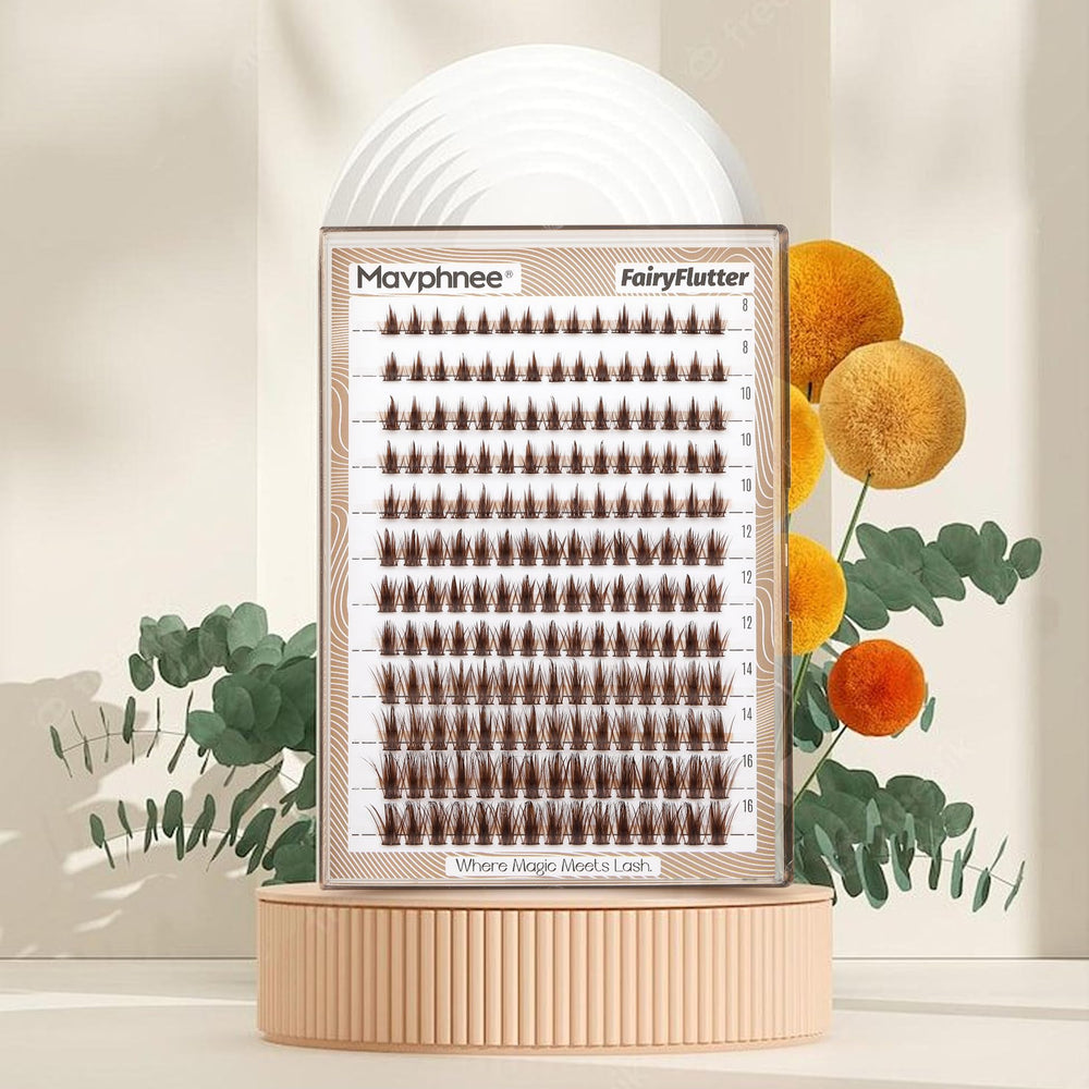 Mavphnee Manga Lash Clusters cosplay friendly brown lashes for anime looks