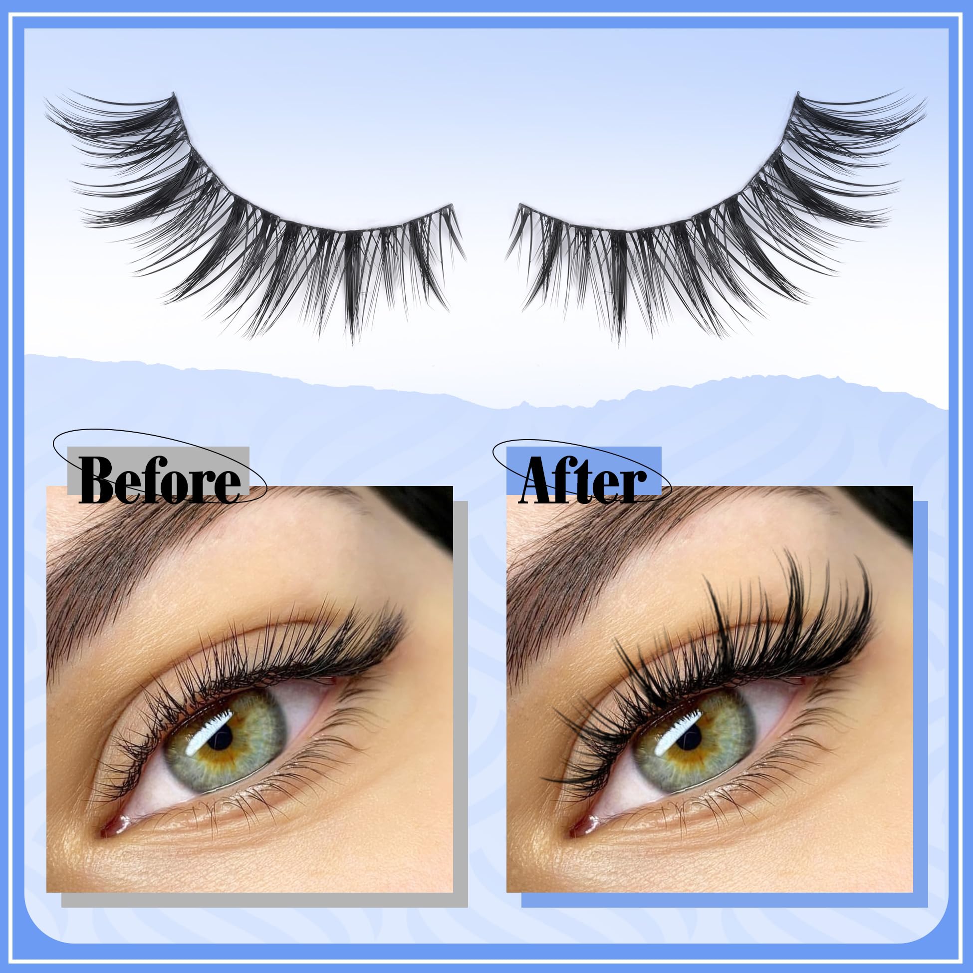 Mavphnee Manga Lash Clusters pre-mapped left-right for quick, accurate application.