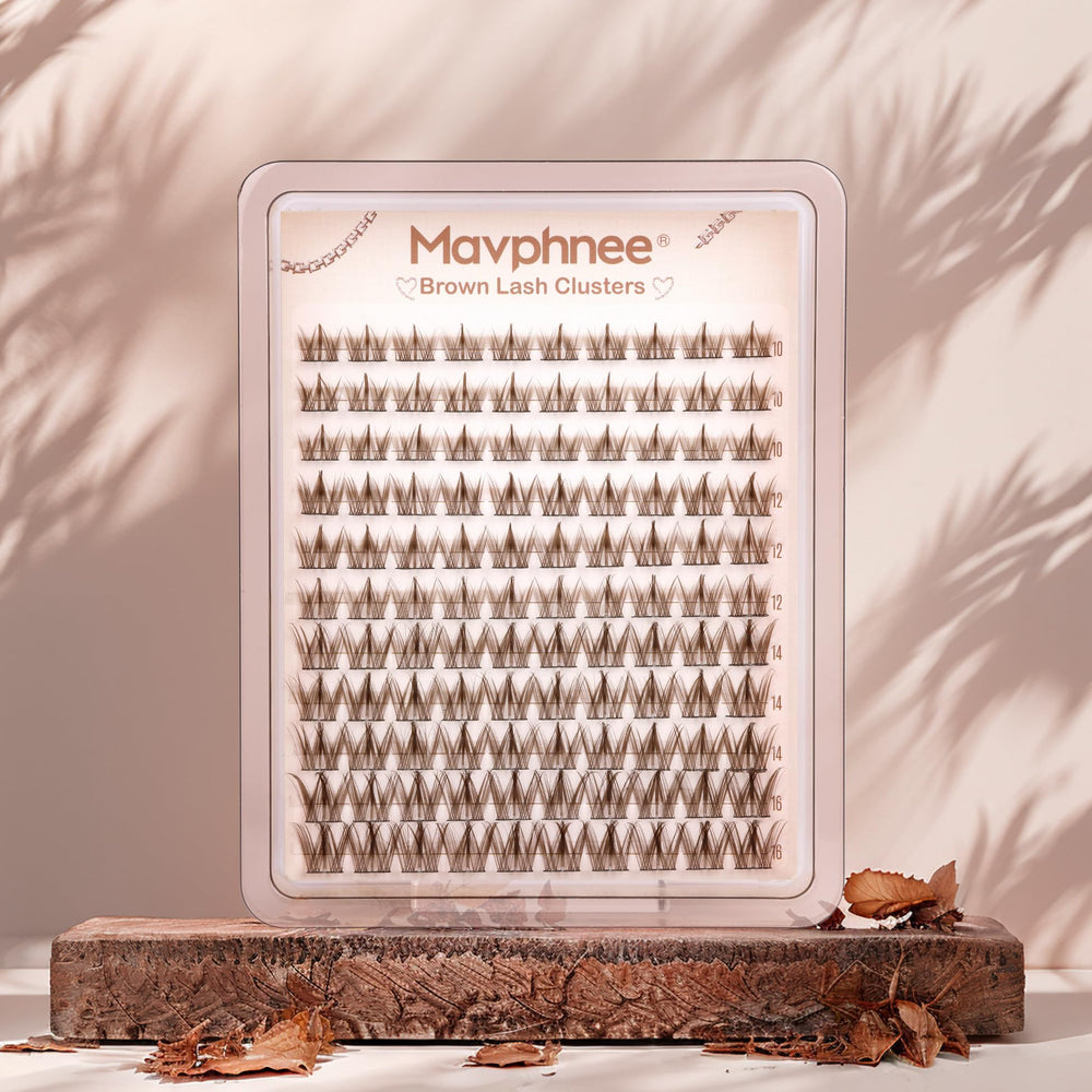 Mavphnee natural brown lashes – lightweight look blending with lighter hair.