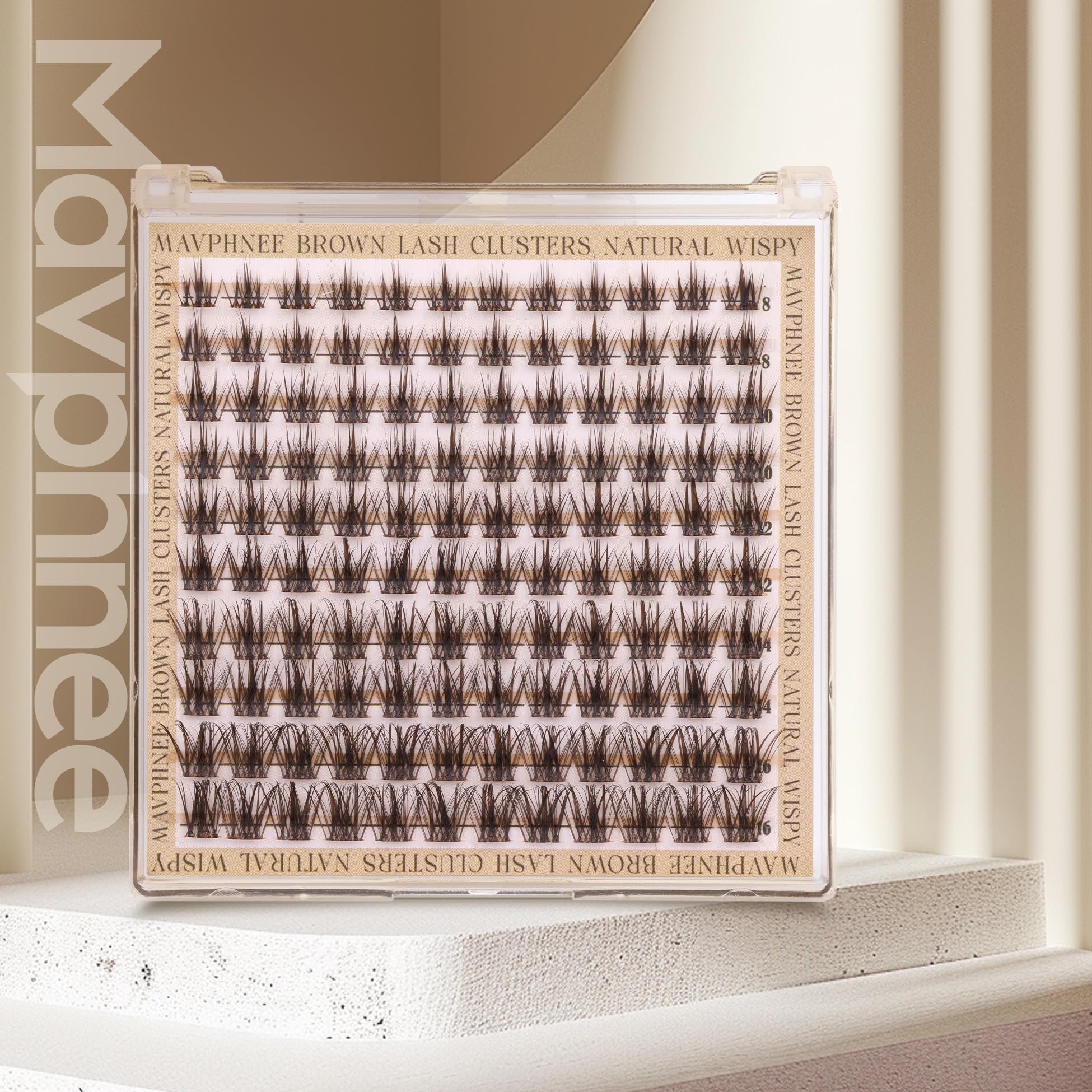 Mavphnee natural-look lash clusters ready-to-apply kit.