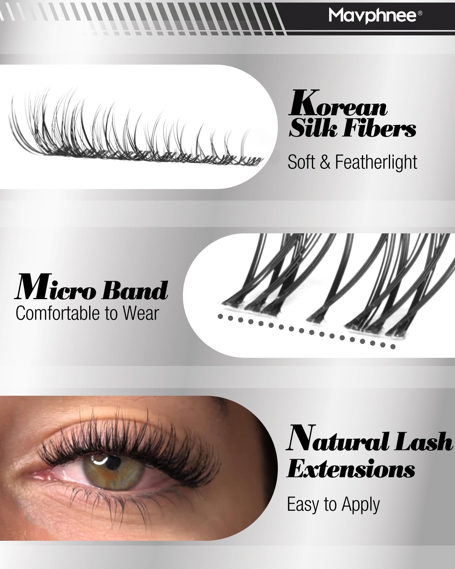 Mavphnee Precision Tweezer for precise, easy lash placement.