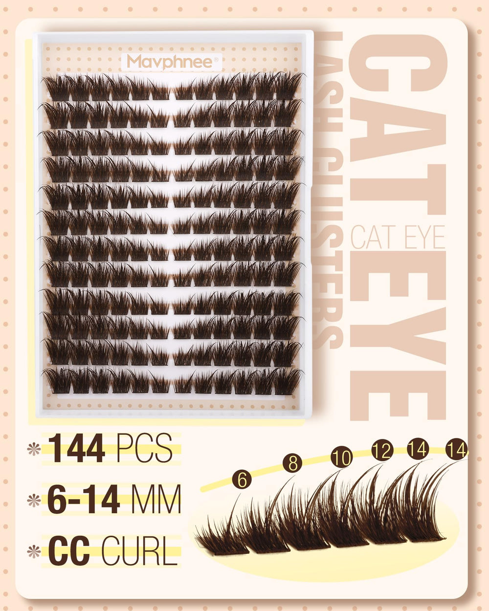 Mavphnee premium faux mink feel lashes with a matte finish.
