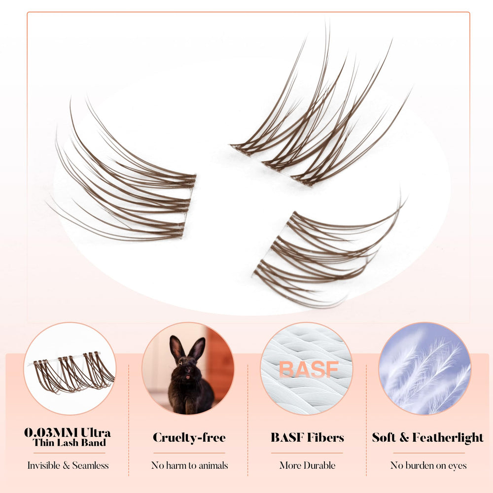 Mavphnee reusable brown lash clusters for 15+ uses with care.
