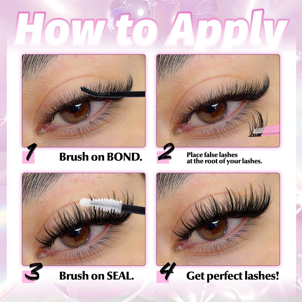 Mavphnee side-spiky design lashes add subtle definition.