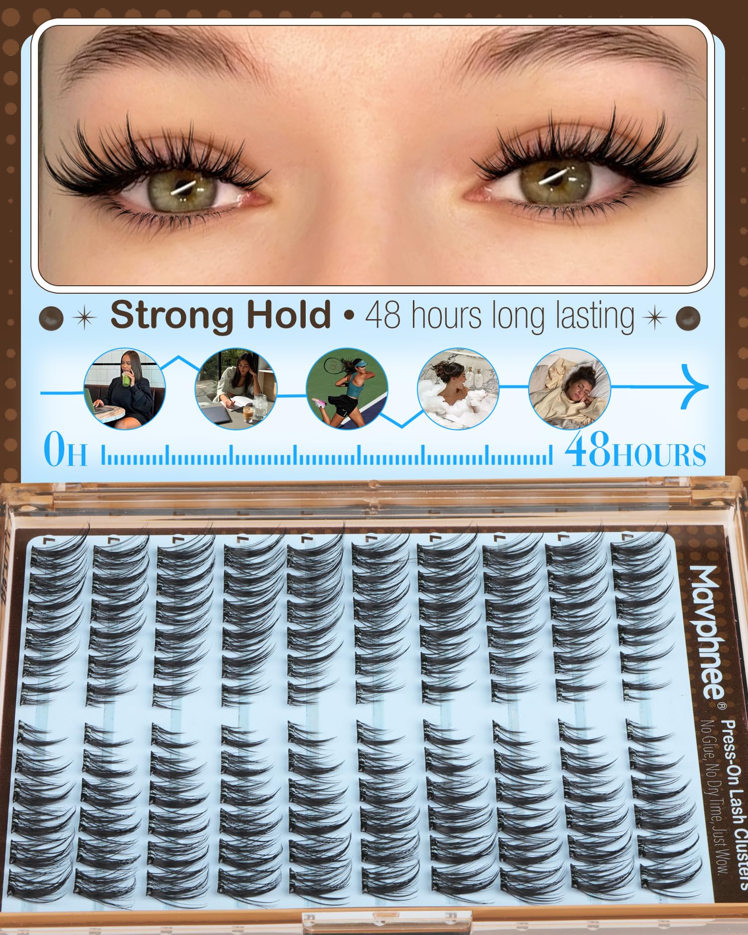 Mavphnee soft faux mink fibers create a natural, feathered finish.