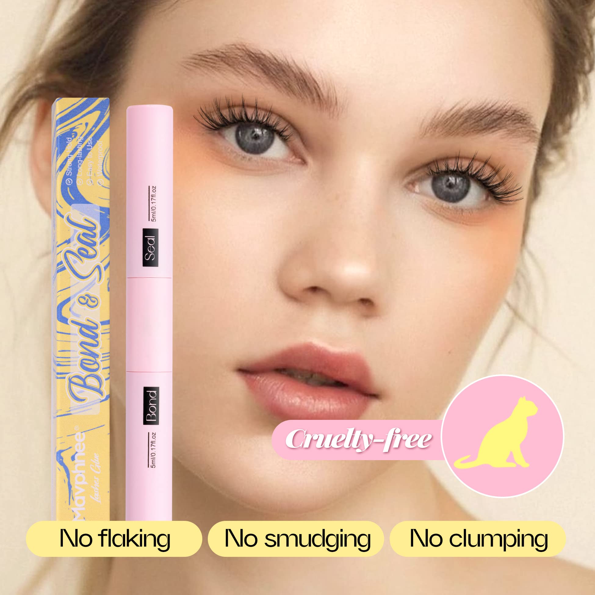Mavphnee vitamin-e rose-oil infusion detail suggests lash conditioning.