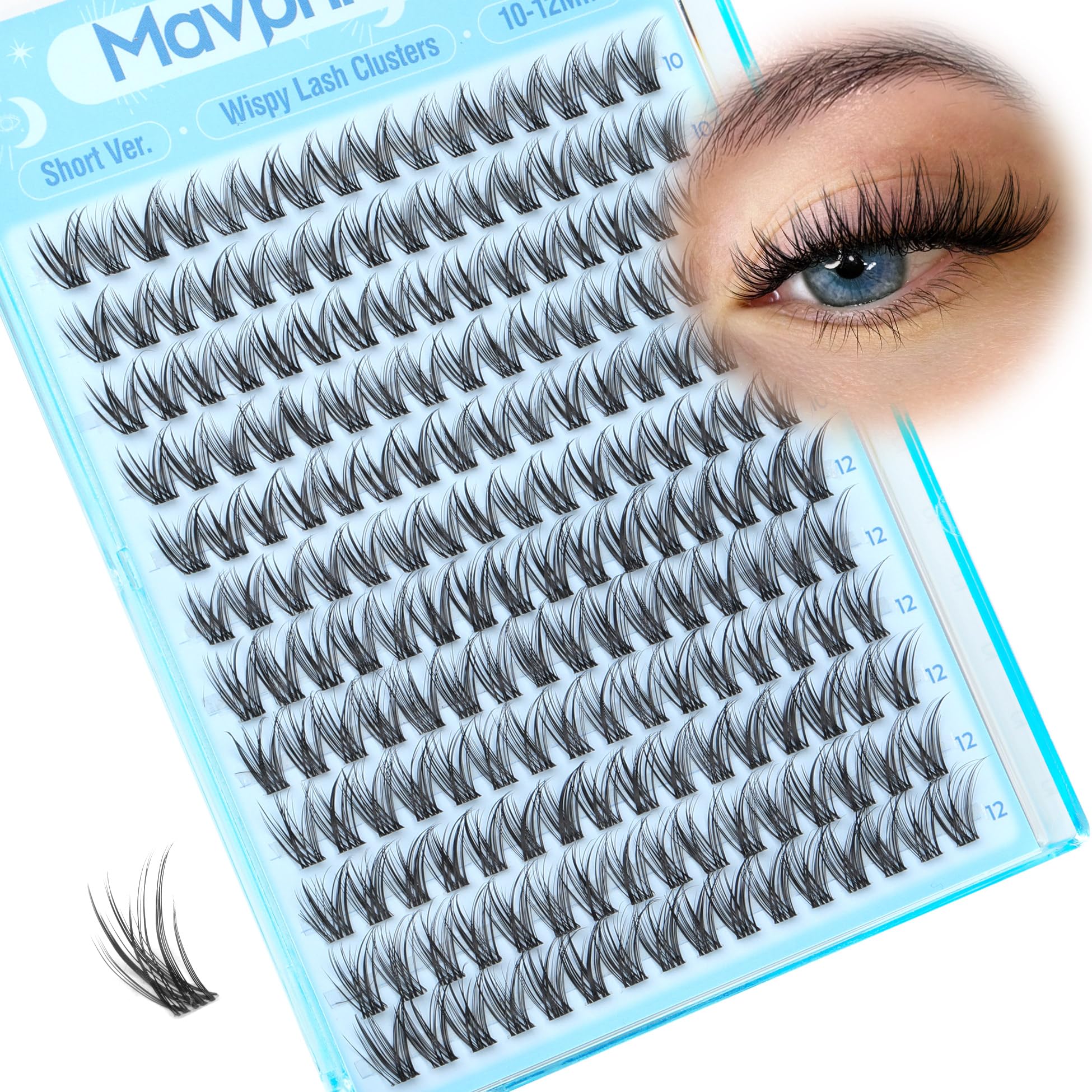 Mavphnee wispy lash clusters 10-12mm for natural daily looks