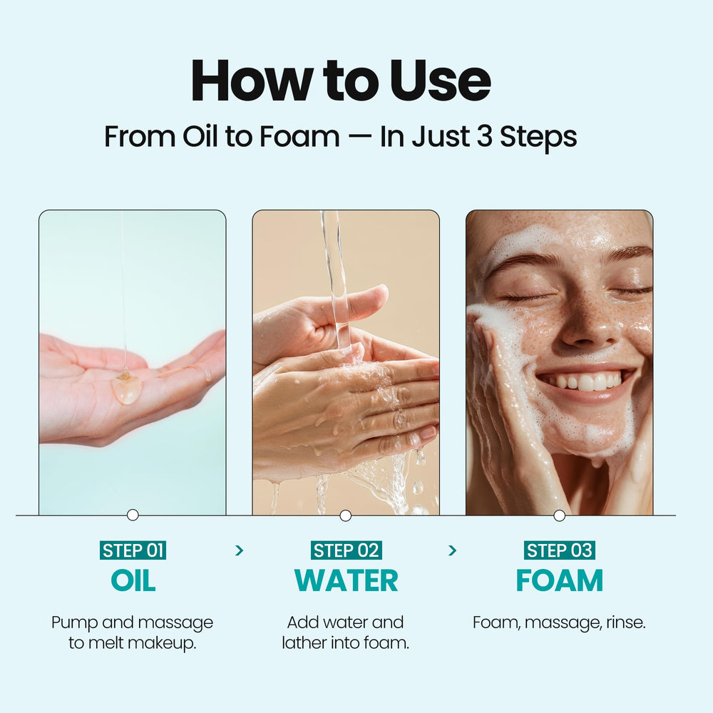 MAXCLINIC Blue Tansy Oil to Foam foam-activation creating a light lather