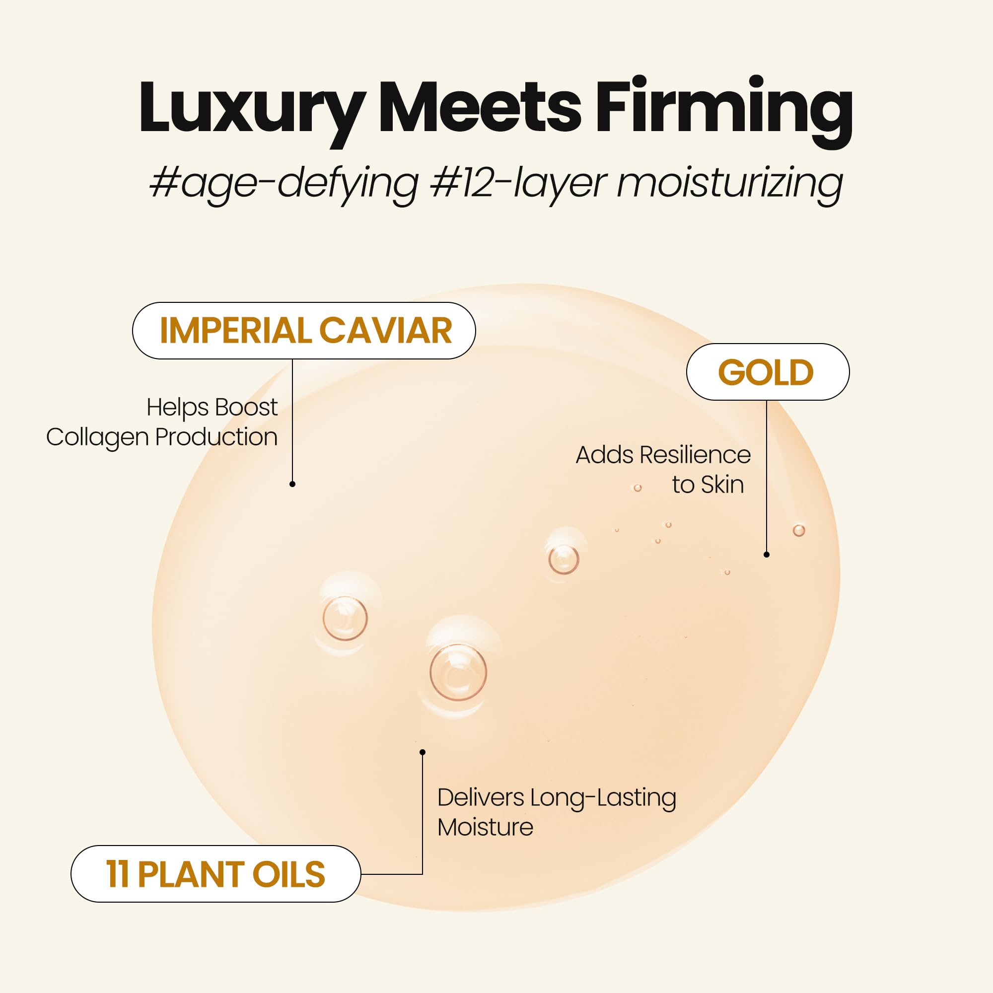 MAXCLINIC Gold Caviar Oil to Foam Niacinamide detail on label.