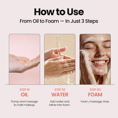 MAXCLINIC Rose Vitamin Oil to Foam rose oil close-up showcases nourishing ingredients.