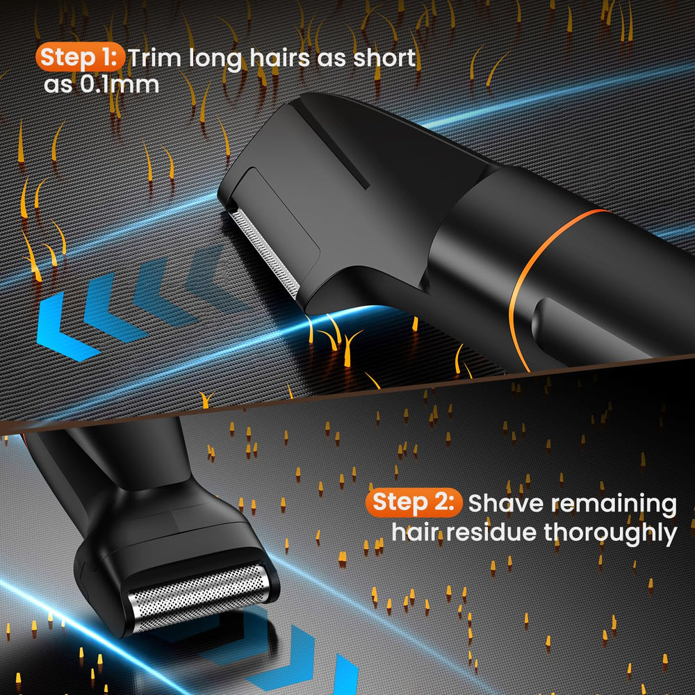 MAXGROOM full-body grooming kit covers face, body, and intimate areas.