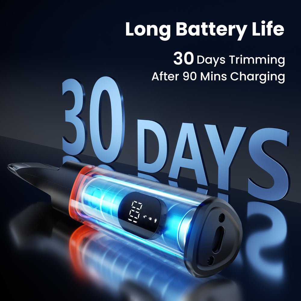 MAXGROOM LED display shows battery status for planning sessions.