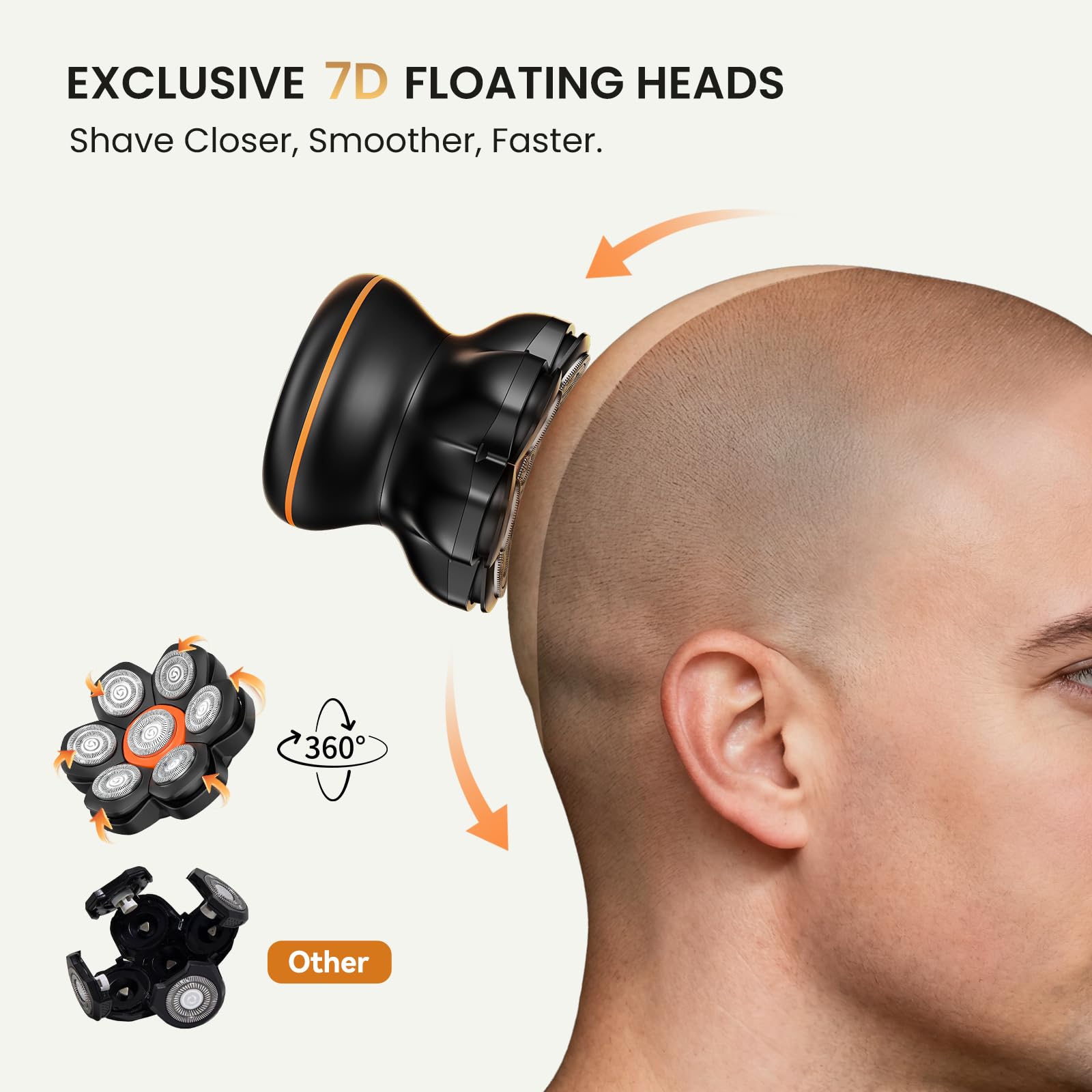 MAXGROOM magnetic detachable head enables quick, tool-free cleaning after shaving.